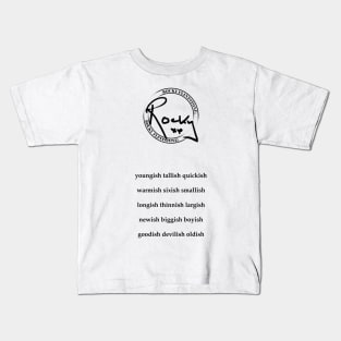 Rocky Flintstone ish words signature logo Kids T-Shirt